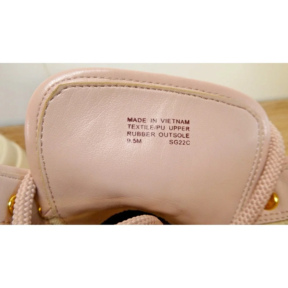 Michael KORS Natural Payton Logo Jacquard Platform Combat Boots Women's 9.5M